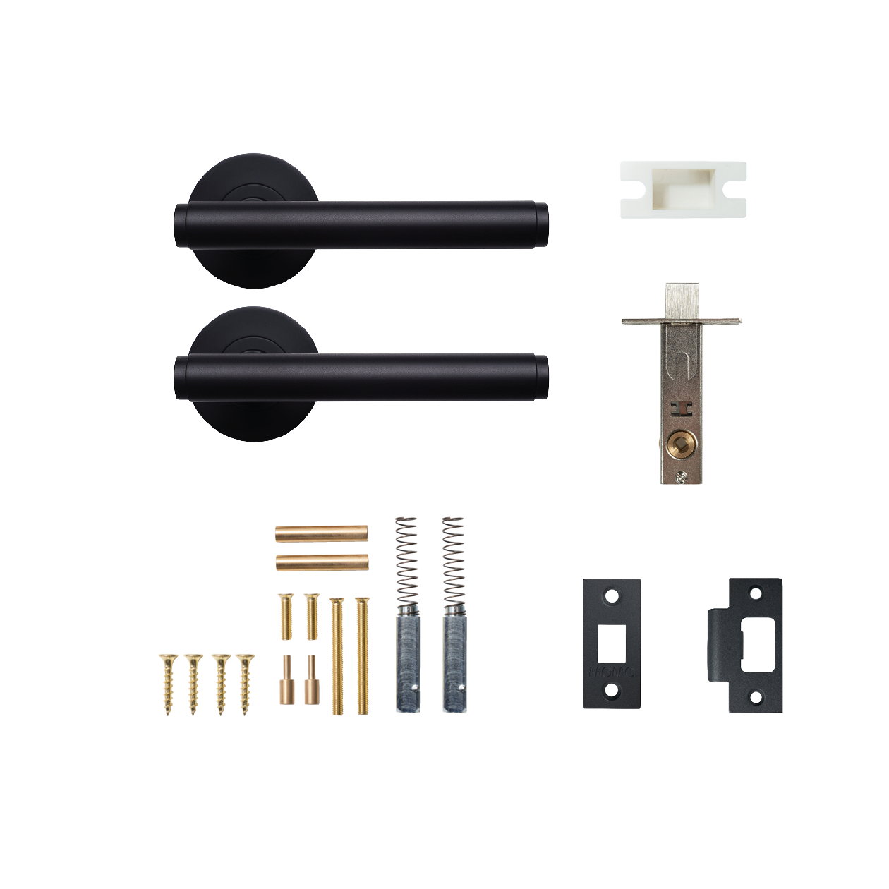 Momo Bellevue Solid Brass Plain Tubular Latch Passage Lever Set In