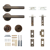 Momo Bellevue Solid Brass Plain Tubular Latch Privacy Lever Set In