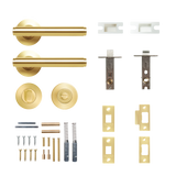 Momo Bellevue Solid Brass Plain Tubular Latch Privacy Lever Set In