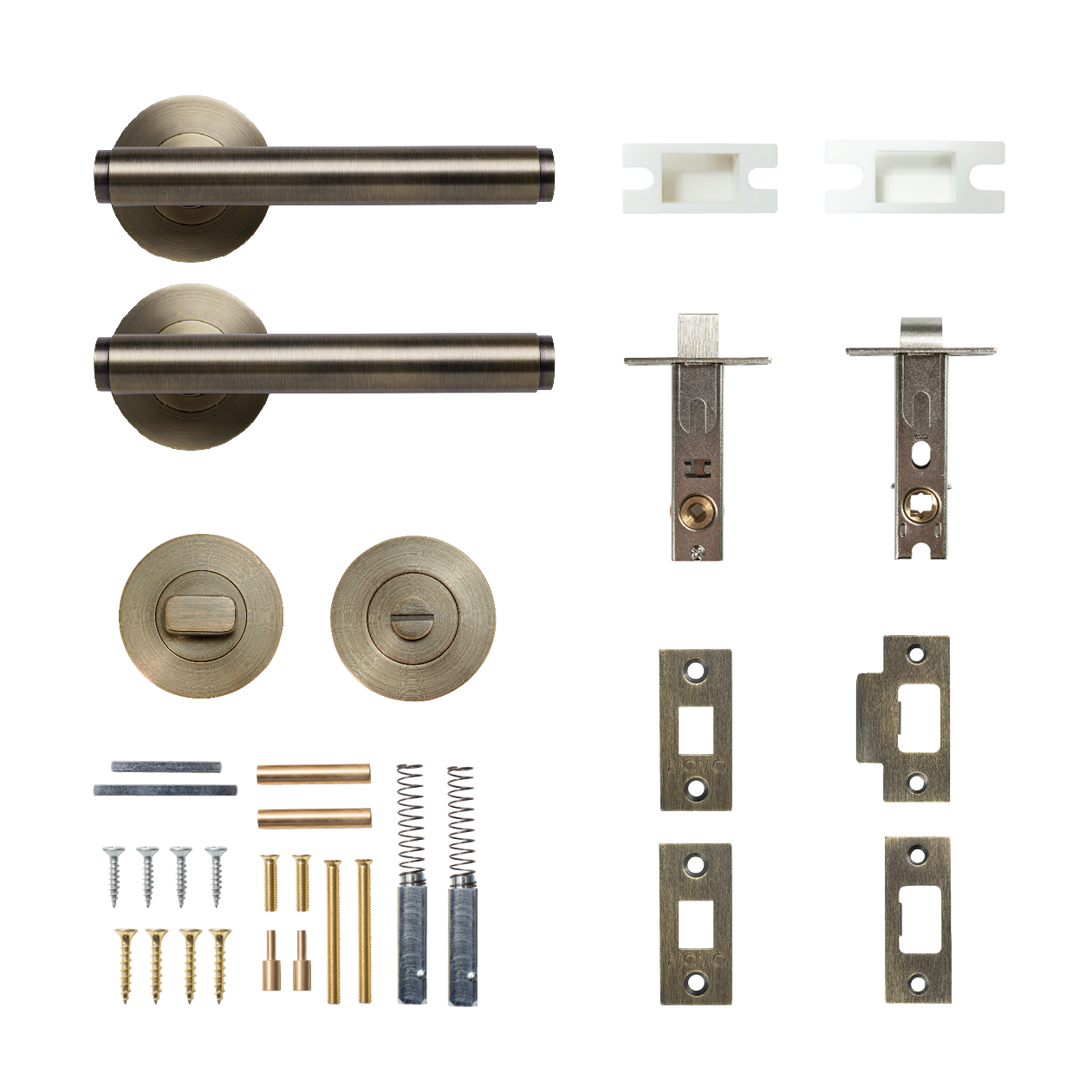 Momo Bellevue Solid Brass Plain Tubular Latch Privacy Lever Set In