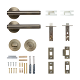 Momo Bellevue Solid Brass Plain Tubular Latch Privacy Lever Set In