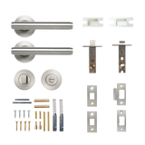 Momo Bellevue Solid Brass Plain Tubular Latch Privacy Lever Set In