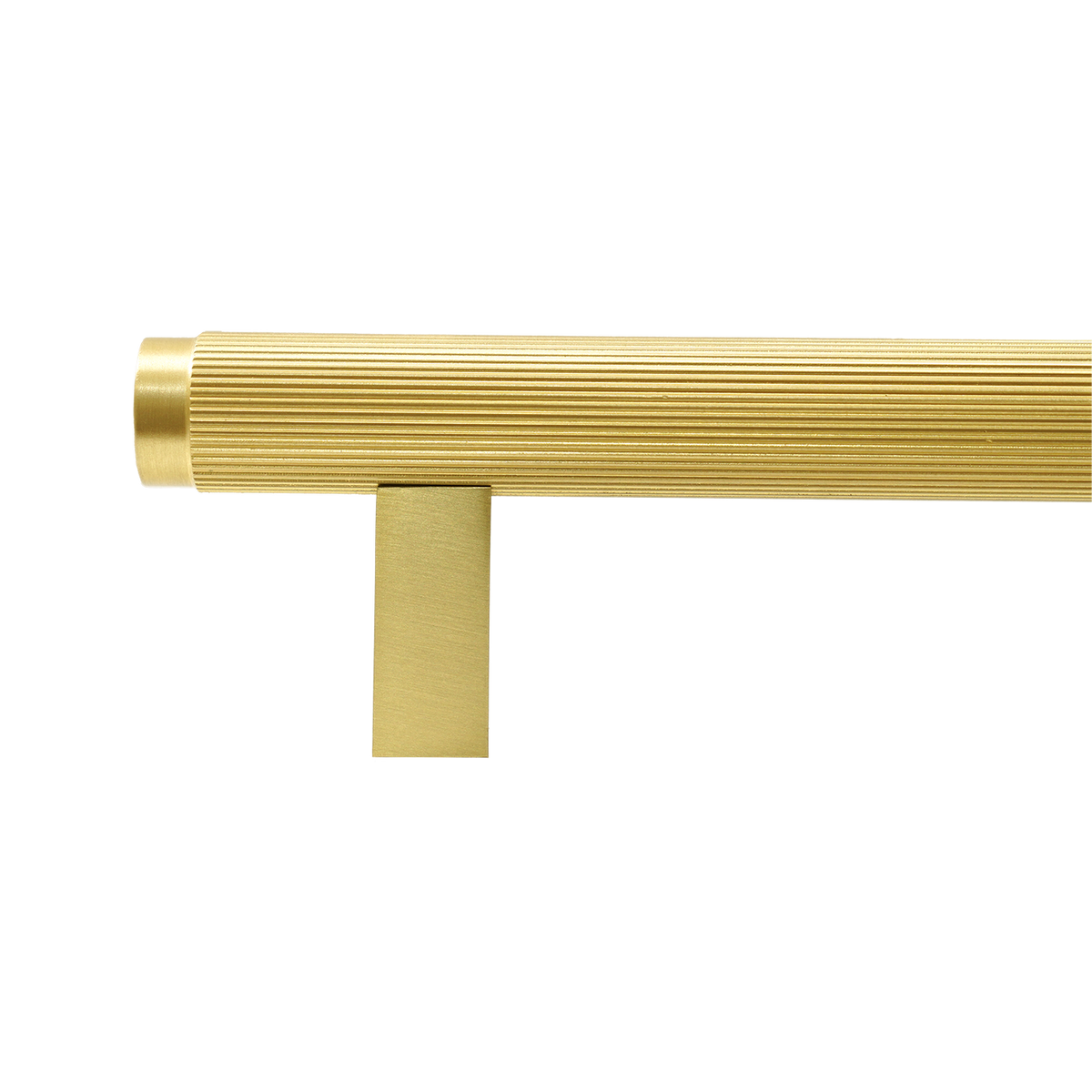 Momo Bellevue Lined Bar Pull Solid Brass 320mm in Brushed Satin Brass - close-up detail view
