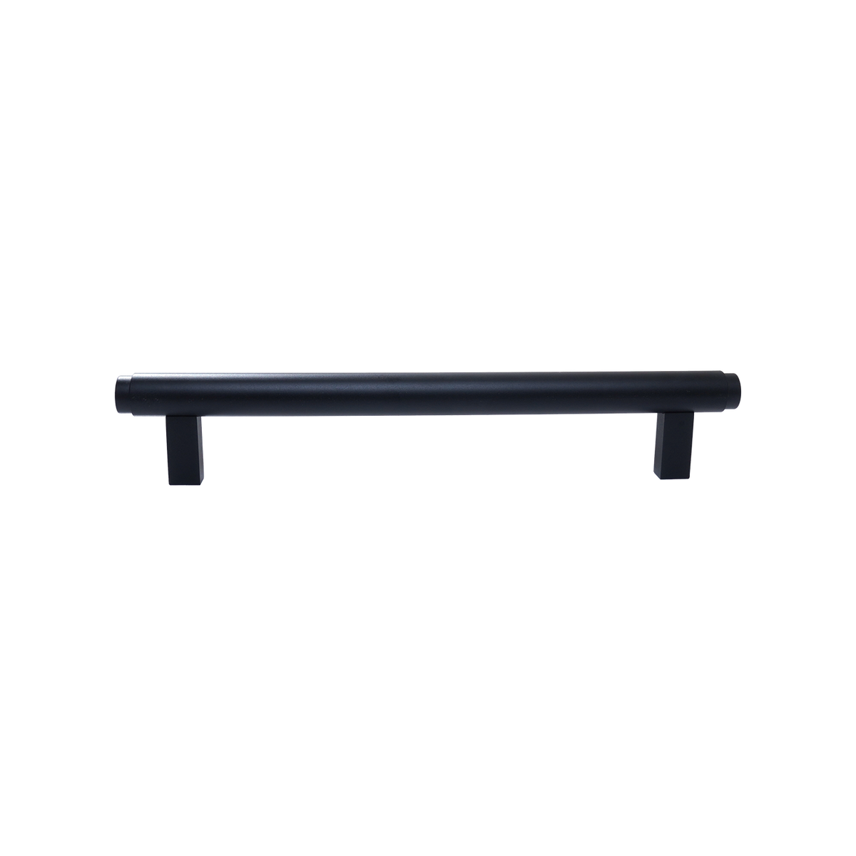 Momo Bellevue Plain Bar Pull Solid Brass 160mm in Matt Black - close-up detail view