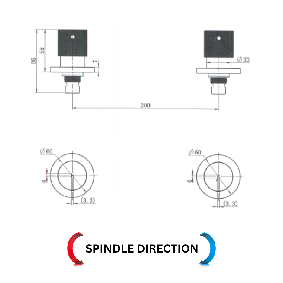 Cadence Wall Top Assemblies 1/4 Turn - Matte Black