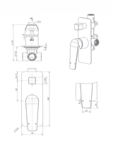 Cascade Shower Diverter Mixer - Matte Black