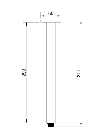 Square Ceiling Shower Arm - Matte Black