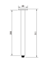 Square Ceiling Shower Arm - Matte Black