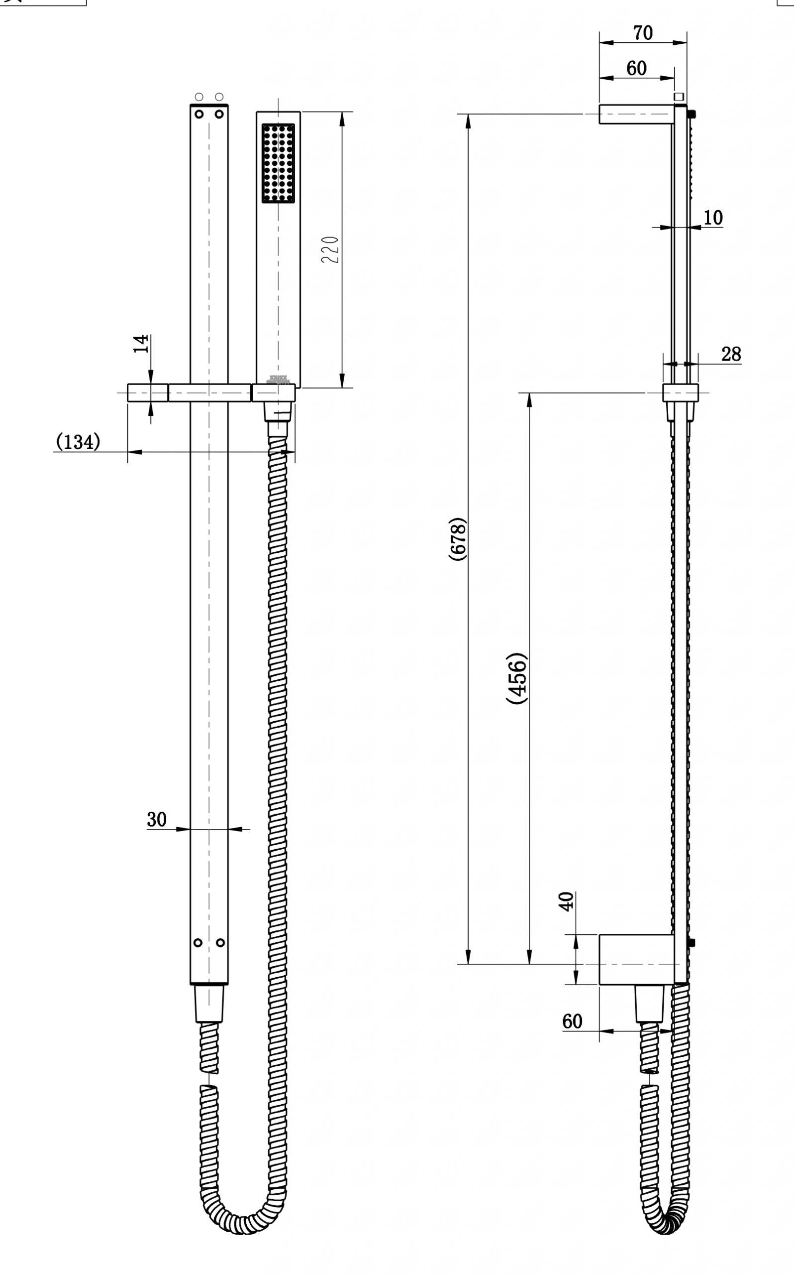 Chao Mini Shower On Rail - Matte Black