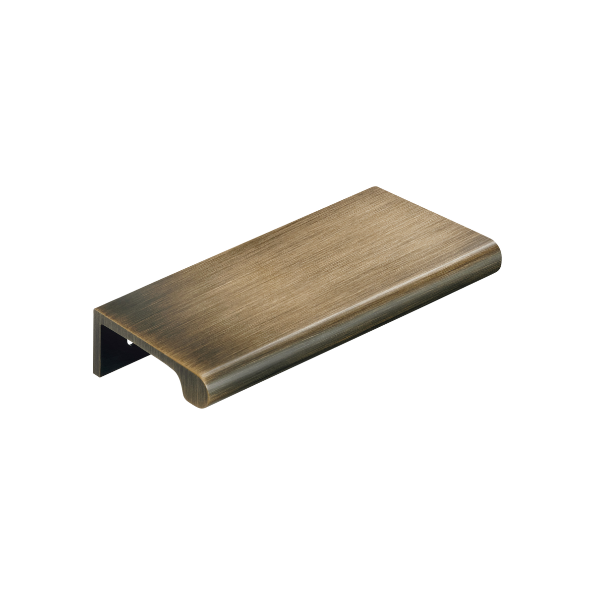 Momo Chelsea Solid Brass Lip Pull 96mm in Dark Brushed Brass - finish and profile close-up