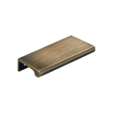 Momo Chelsea Solid Brass Lip Pull 96mm in Dark Brushed Brass - finish and profile close-up