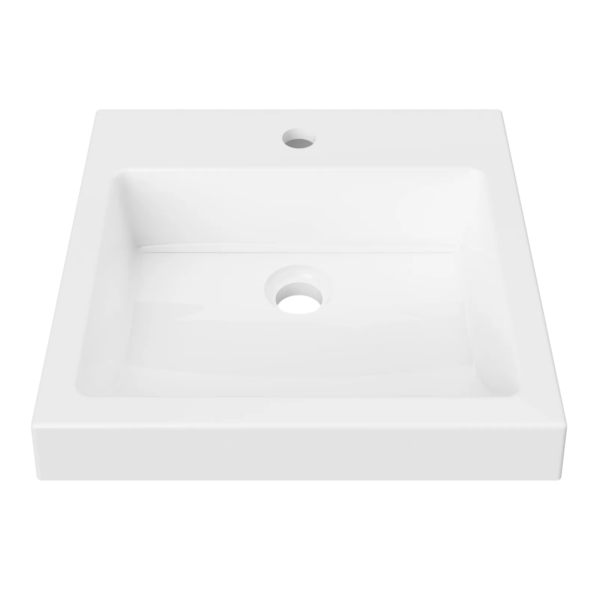 Timberline Cove Semi Inset Basin 460mm (1 Tap Hole) Gloss White