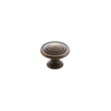 Momo Florencia Concentric Knob 33mm in Antique Brass - side profile view