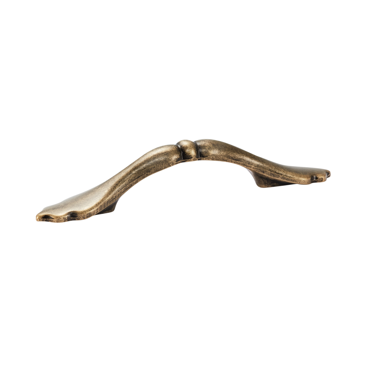 Momo Florencia Bow Handle 76mm in Antique Brass - side profile view