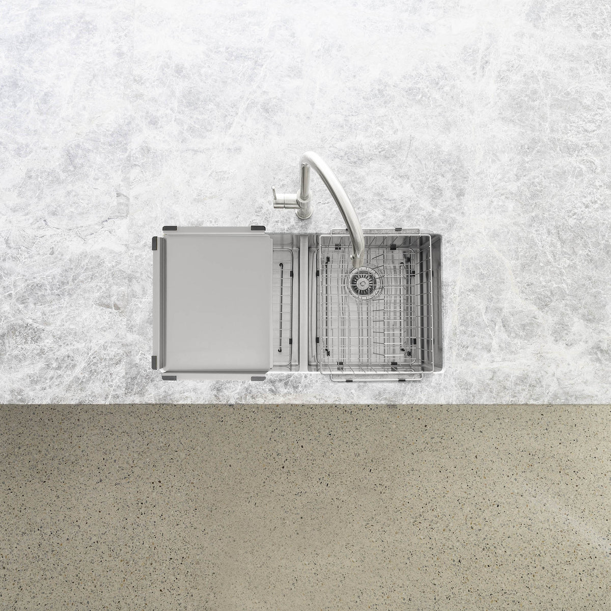 Dish Draining Tray - Brushed Nickel