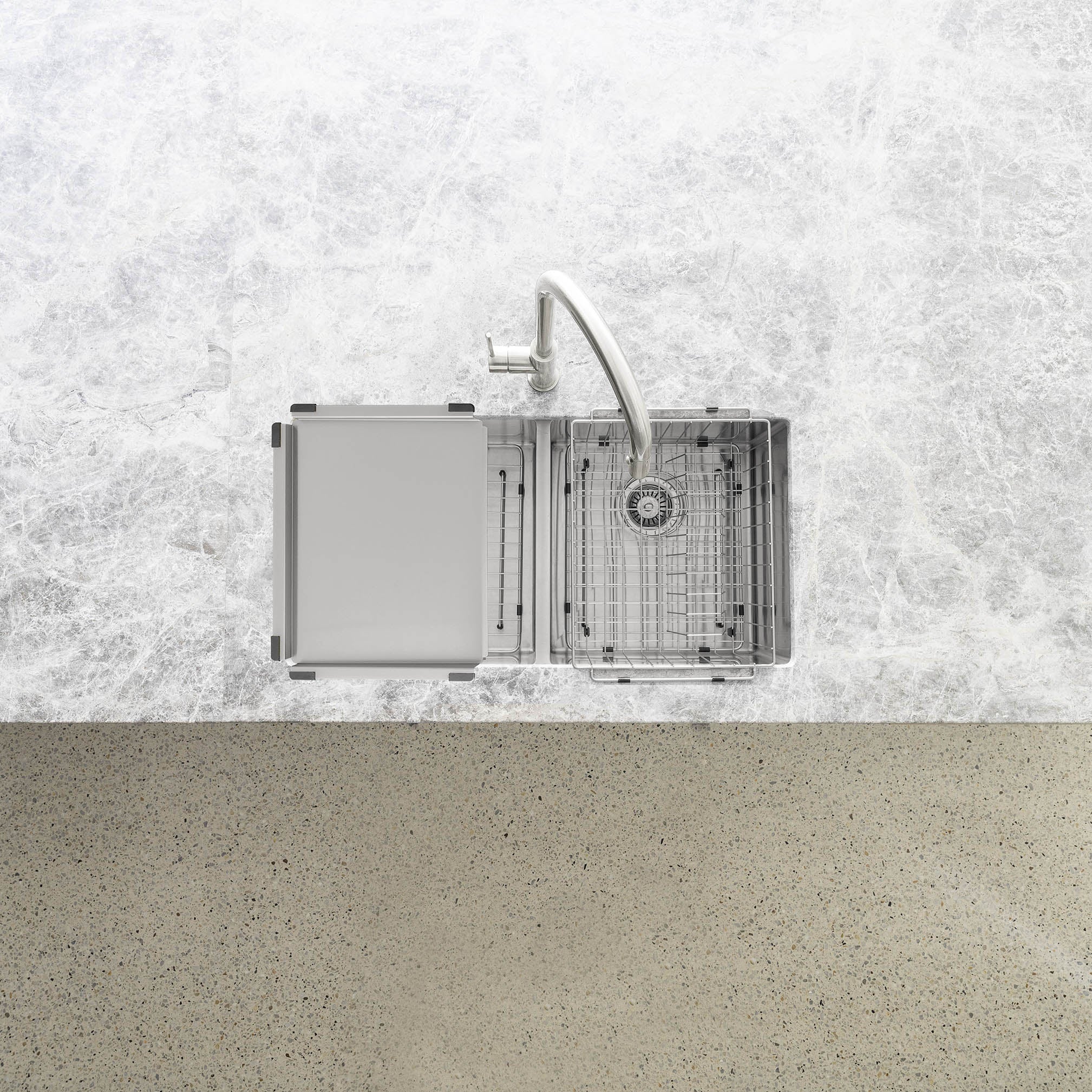 Dish Draining Tray - Brushed Nickel