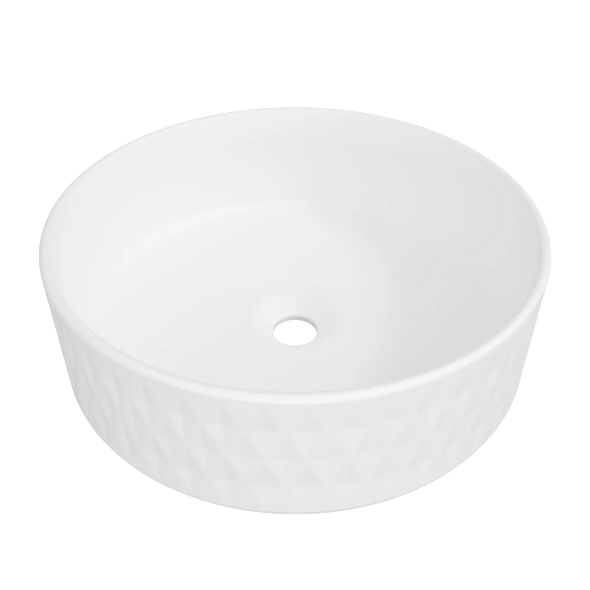 Timberline Diamond Above Counter Basin 360mm Matte White