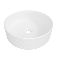 Diamond Above Counter Basin 360mm Matte White – Matte White