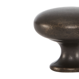 Momo Duke Round Knob 31mm in Antique Brass - finish and profile close-up