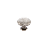 Momo Duke Round Knob 31mm in Antique Silver - finish and profile close-up