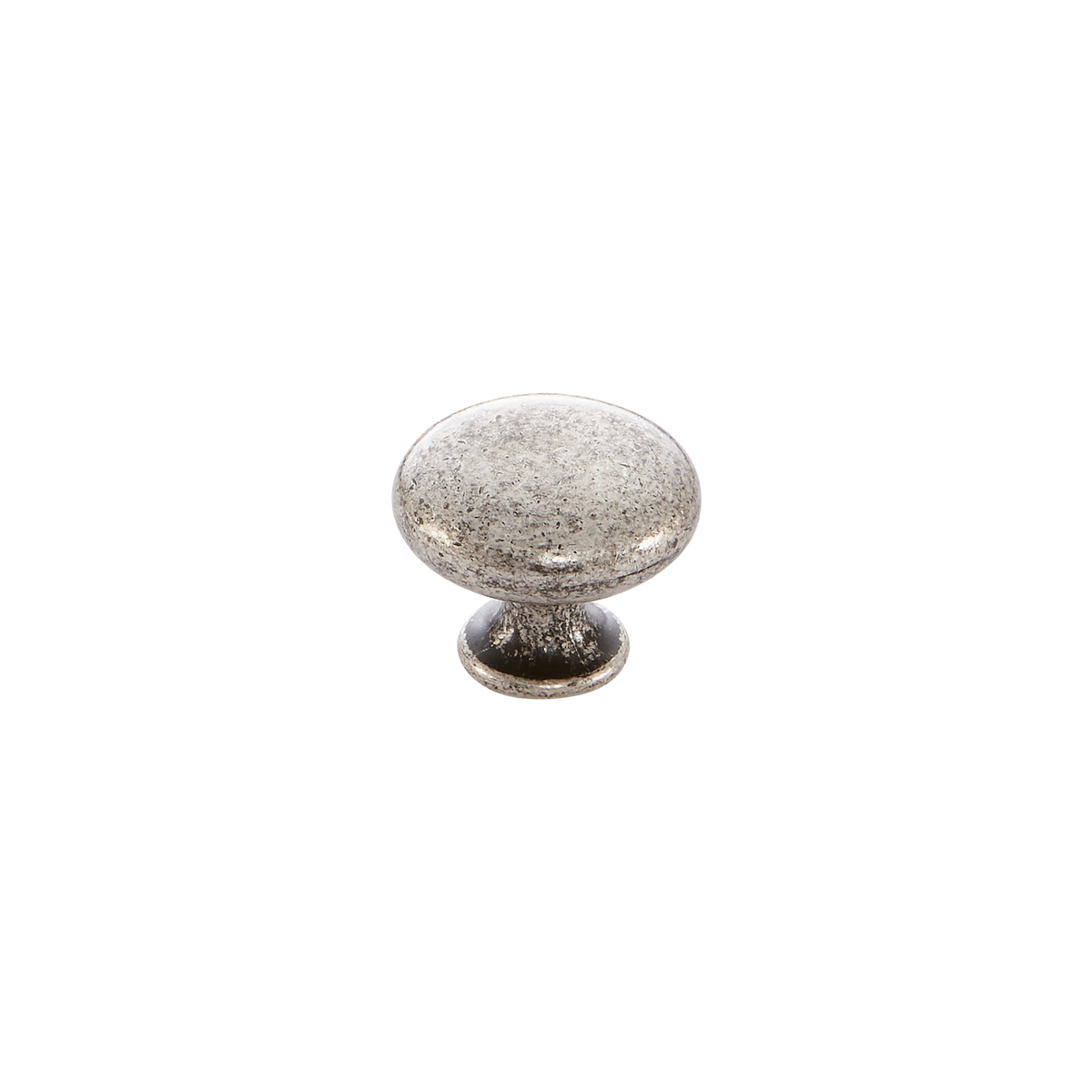 Momo Duke Round Knob 31mm in Antique Silver - finish and profile close-up