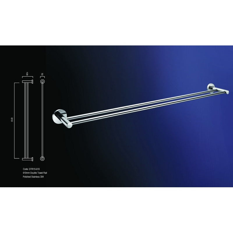 Double Towel Rail (15) 610mm