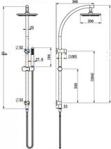 Dubbo Shower Column Set - Matte Black