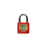LOCKWOOD 325 SERIES PADLOCK 35MM WITH 23MM SHACKLE AND RED SILICON JACKET - AU 003 FIRE KEY TP No Finish