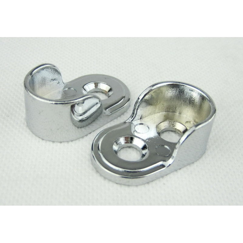 End Bracket For Oval Tube Bright Chrome