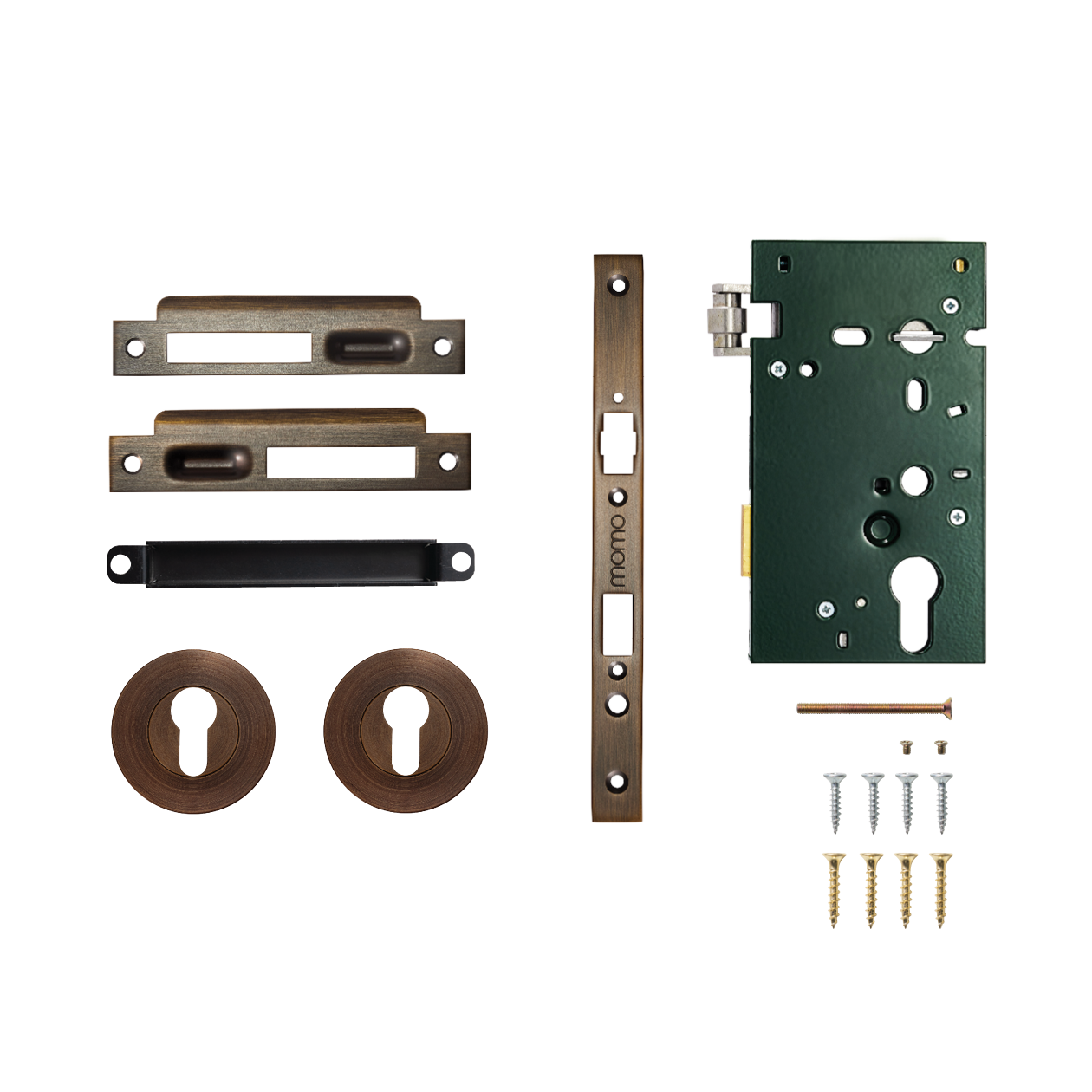 Momo Solid Brass Roller Mortice Entrance Set In