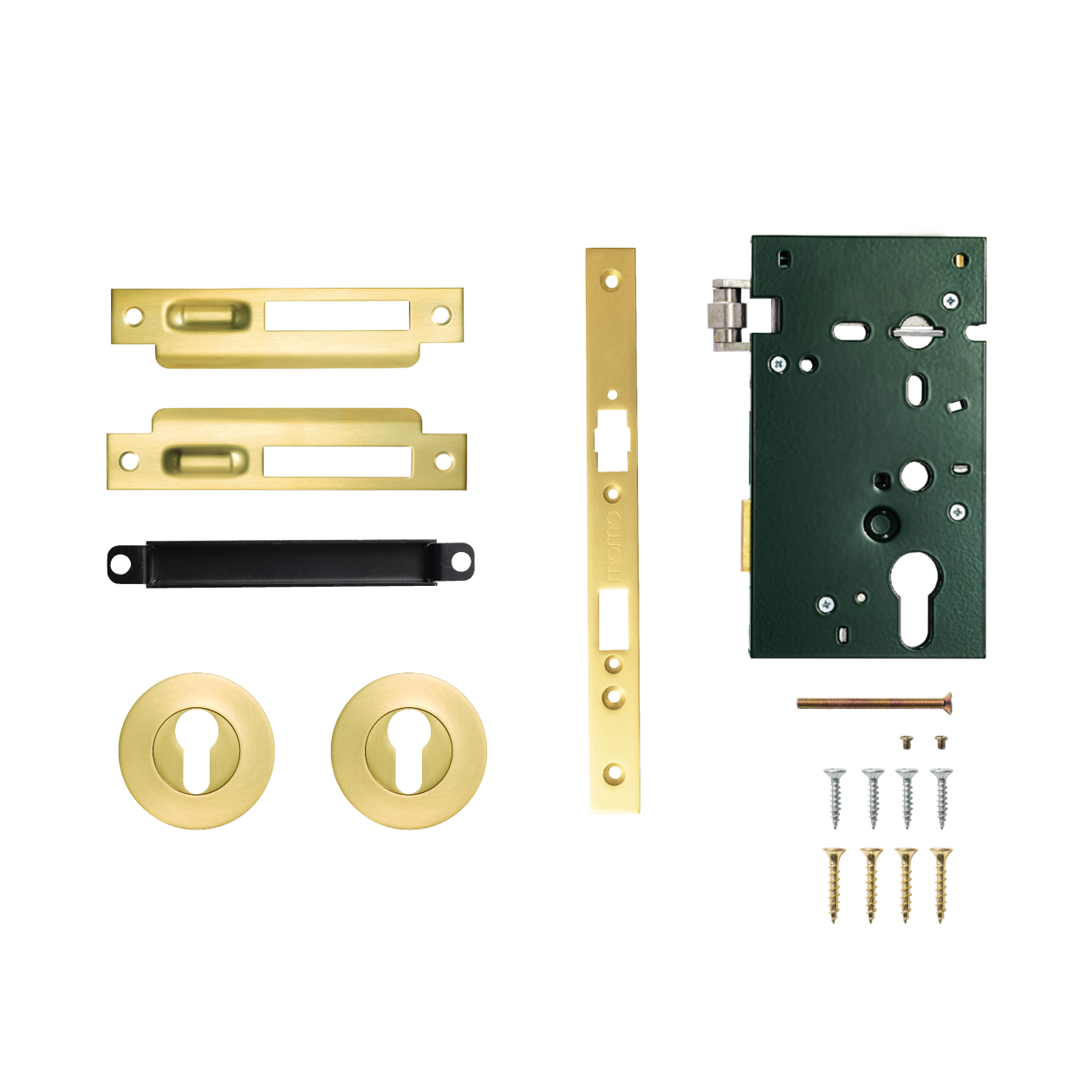 Momo Solid Brass Roller Mortice Entrance Set In