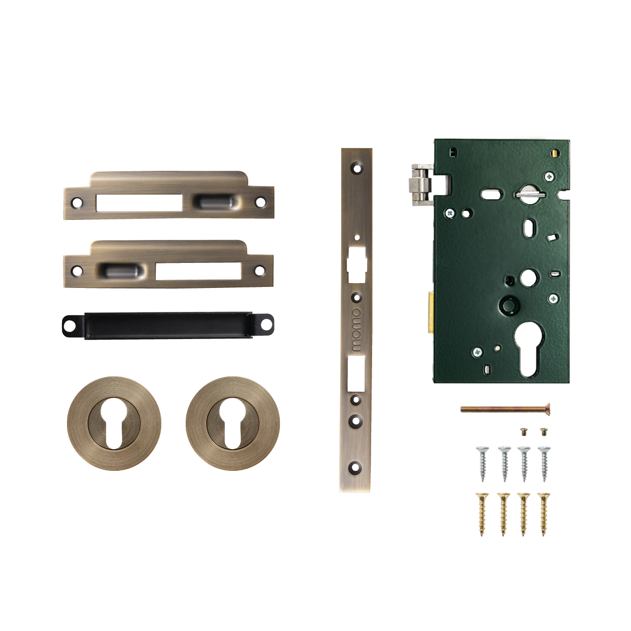Momo Solid Brass Roller Mortice Entrance Set In