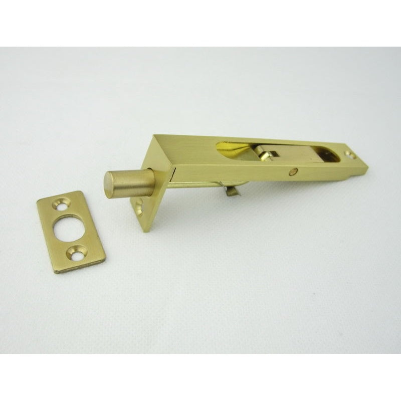 Flush Bolt 100mm Satin Brass
