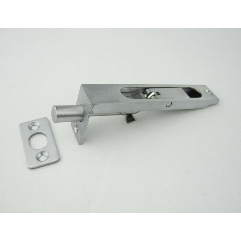 Flush Bolt 100mm Satin Chrome