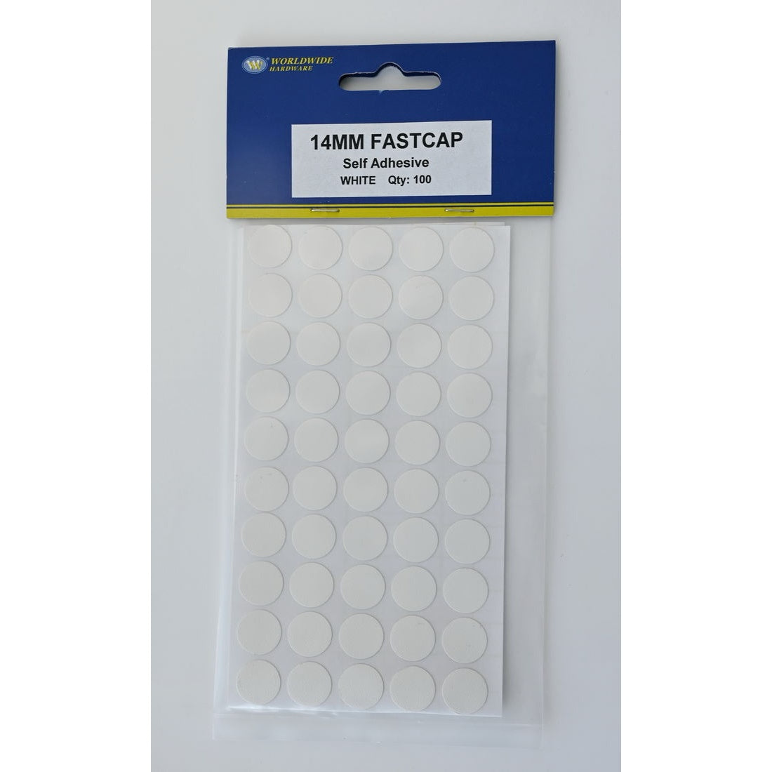FASTCAP 14MM -Self adhesive -White (PK100)