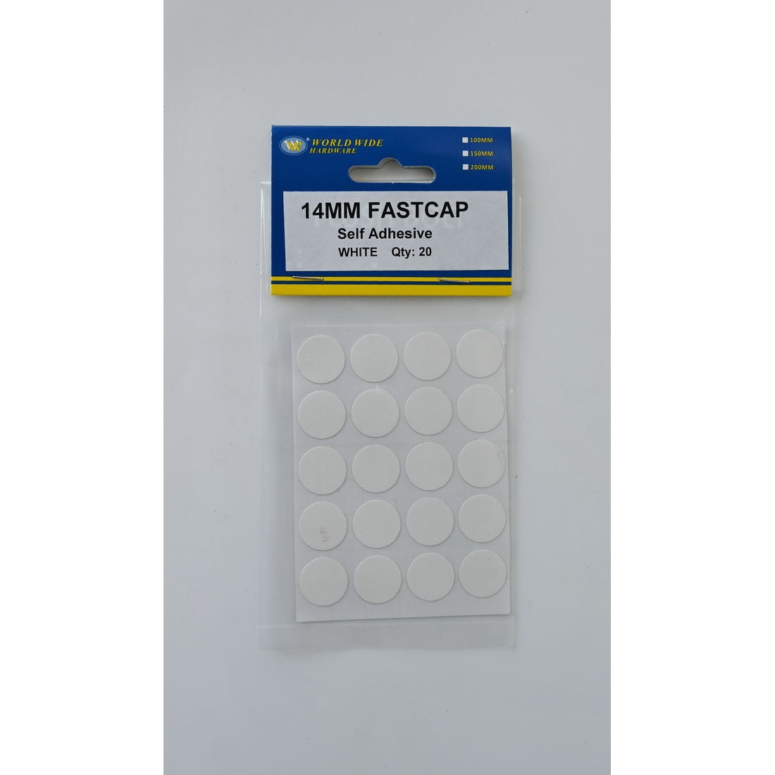 FASTCAP 14MM -Self adhesive -white (PK20)