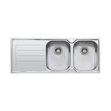 Flinders Double Bowl Topmount Sink With Drainer