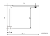 Square High Rise Shower Arm - Matte Black