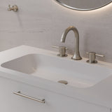 Harrington Three Hole Basin Set with Lever Handle - side profile view