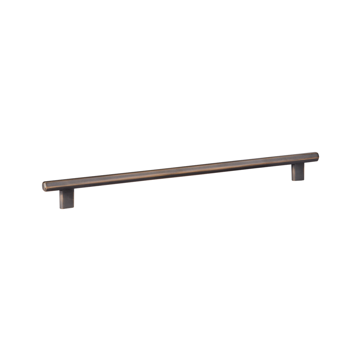 Momo Hendrix Bar Pull 320mm in Antique Brass - finish and profile close-up