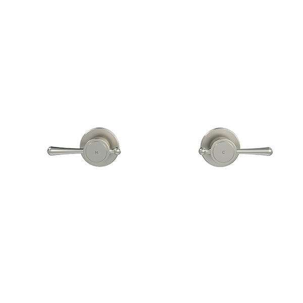 Harrington Wall Tap Set with Lever Handle - Brushed Nickel
