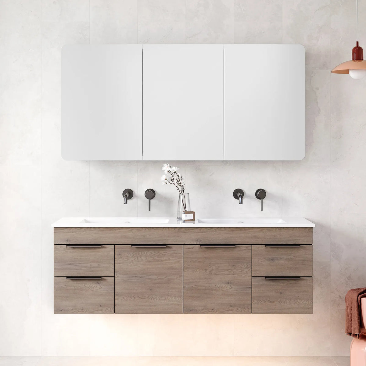 Timberline Indiana Vanity 1500mm Double Bowl