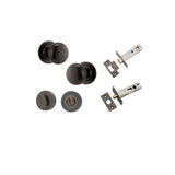 Cambridge Knob - Round Rose Privacy Kit with Separate Privacy Turn in Signature Brass - privacy set configuration