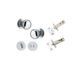 Cambridge Knob - Round Rose Privacy Kit with Separate Privacy Turn in Polished Chrome - privacy set configuration