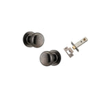 Cambridge Knob - Round Rose Passage Kit in Brushed Chrome - close-up detail view