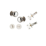 Cambridge Knob - Round Rose Privacy Kit with Separate Privacy Turn in Polished Nickel - privacy set configuration