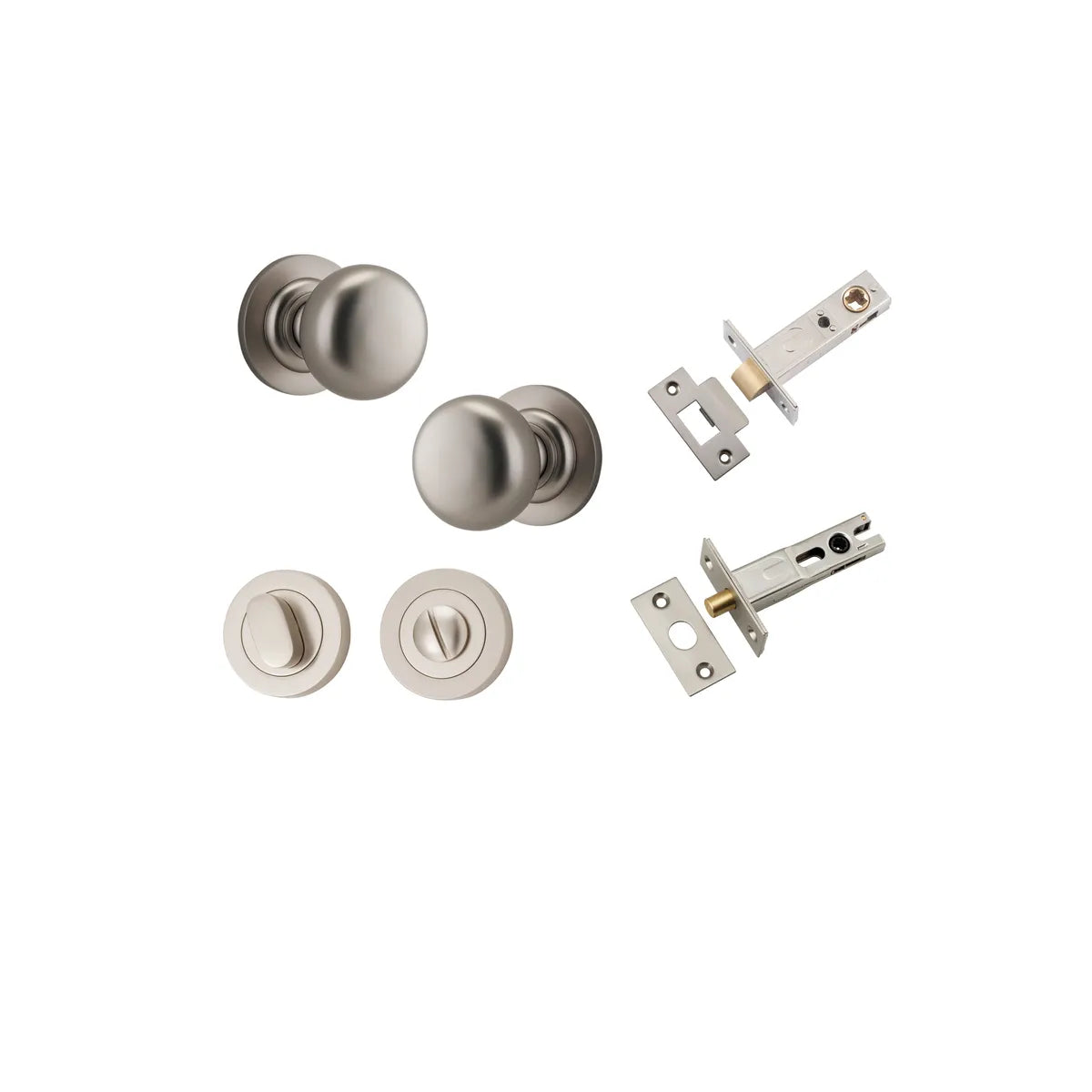 Cambridge Knob - Round Rose Privacy Kit with Separate Privacy Turn in Brushed Brass - privacy set configuration (8 of 9)