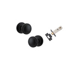 Paddington Knob - Round Rose Passage Kit in Matt Black - side profile view