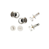 Paddington Knob - Round Rose Privacy Kit with Separate Privacy Turn in Polished Nickel - privacy set configuration