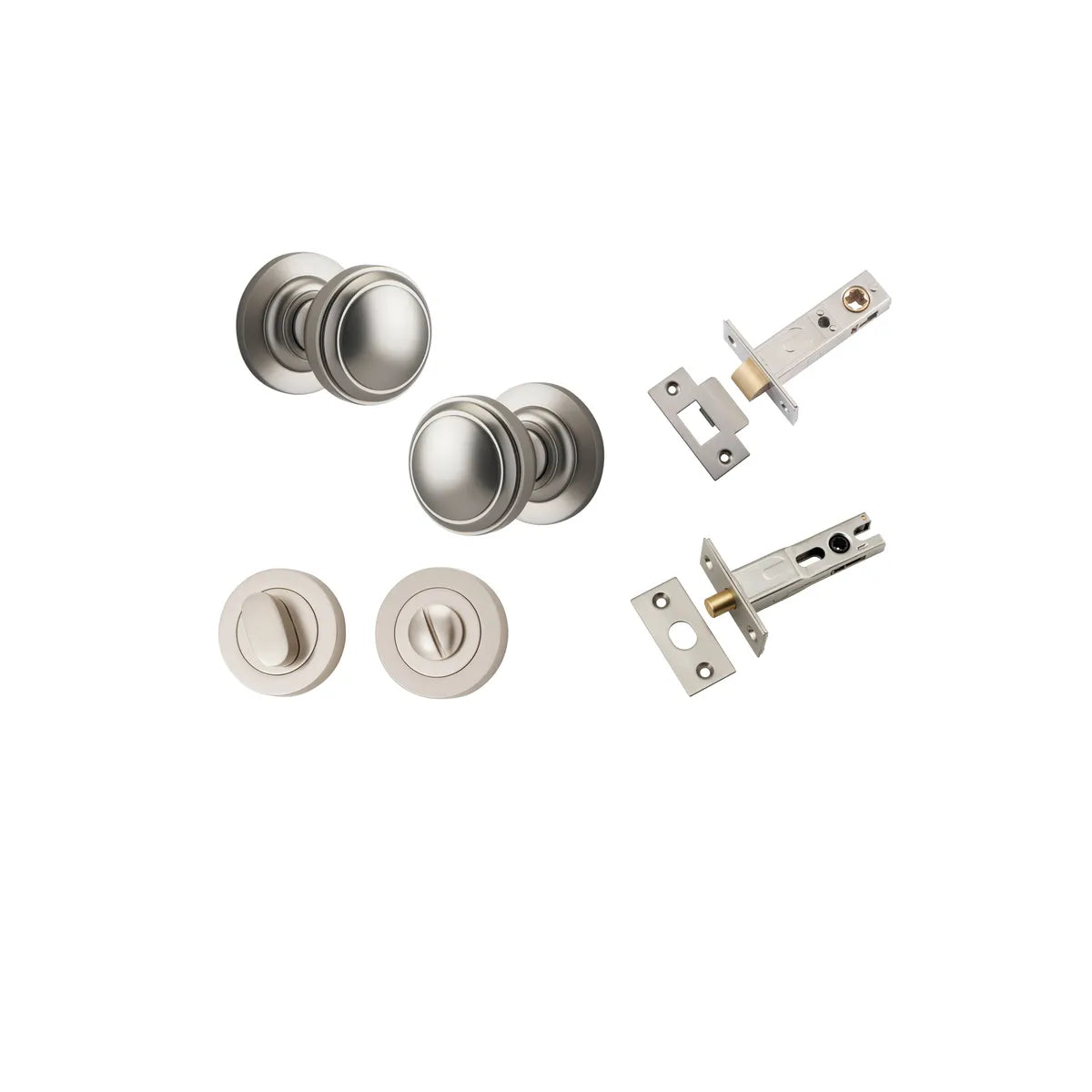 Paddington Knob - Round Rose Privacy Kit with Separate Privacy Turn in Brushed Brass - privacy set configuration (8 of 9)